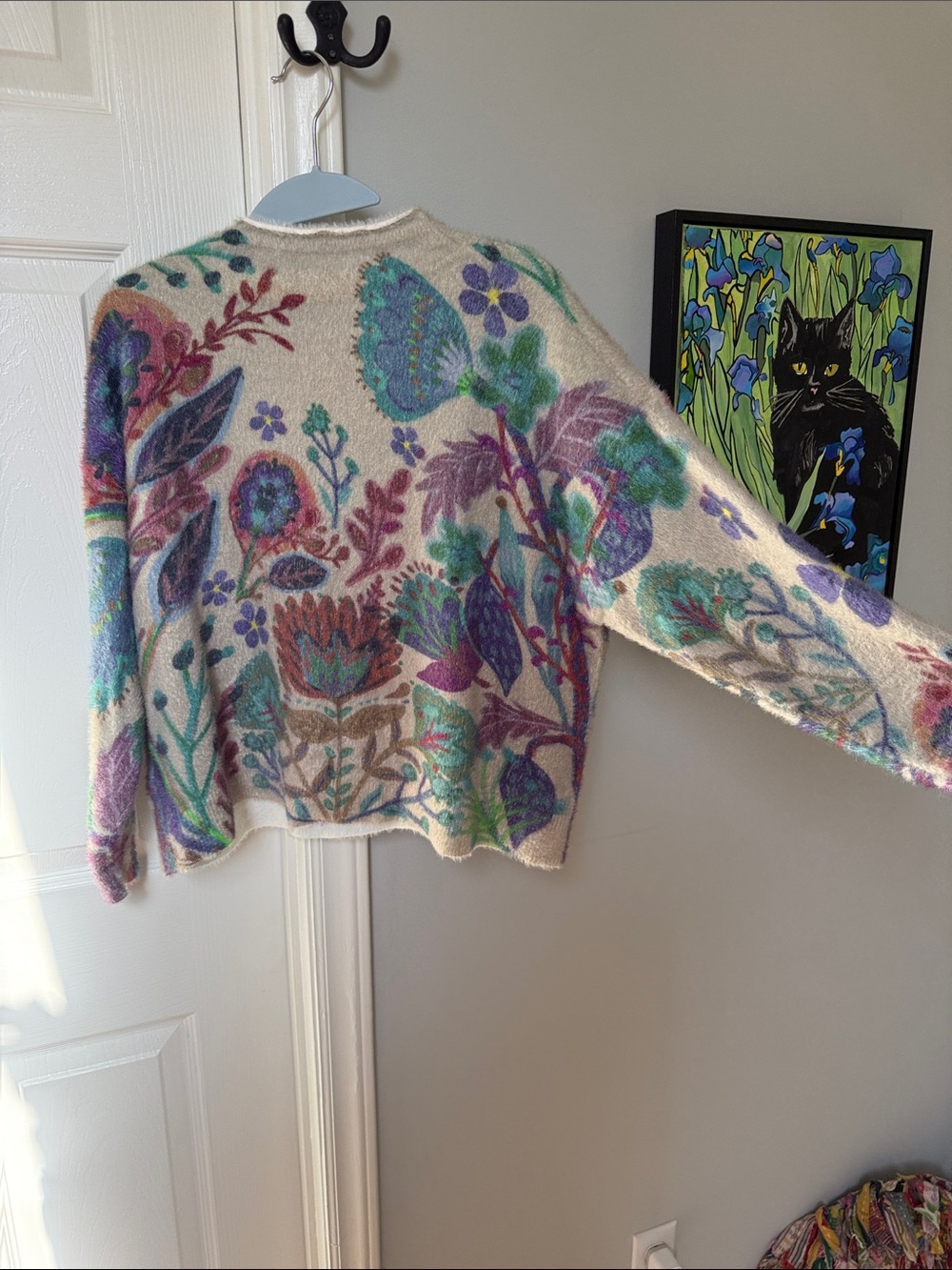 NATURAL LIFE Cream Sweater with Multicolor Floral Motif - Picture 6 of 6
